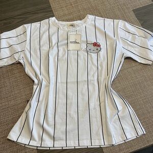 White Striped women’s Shirt with Cute Character